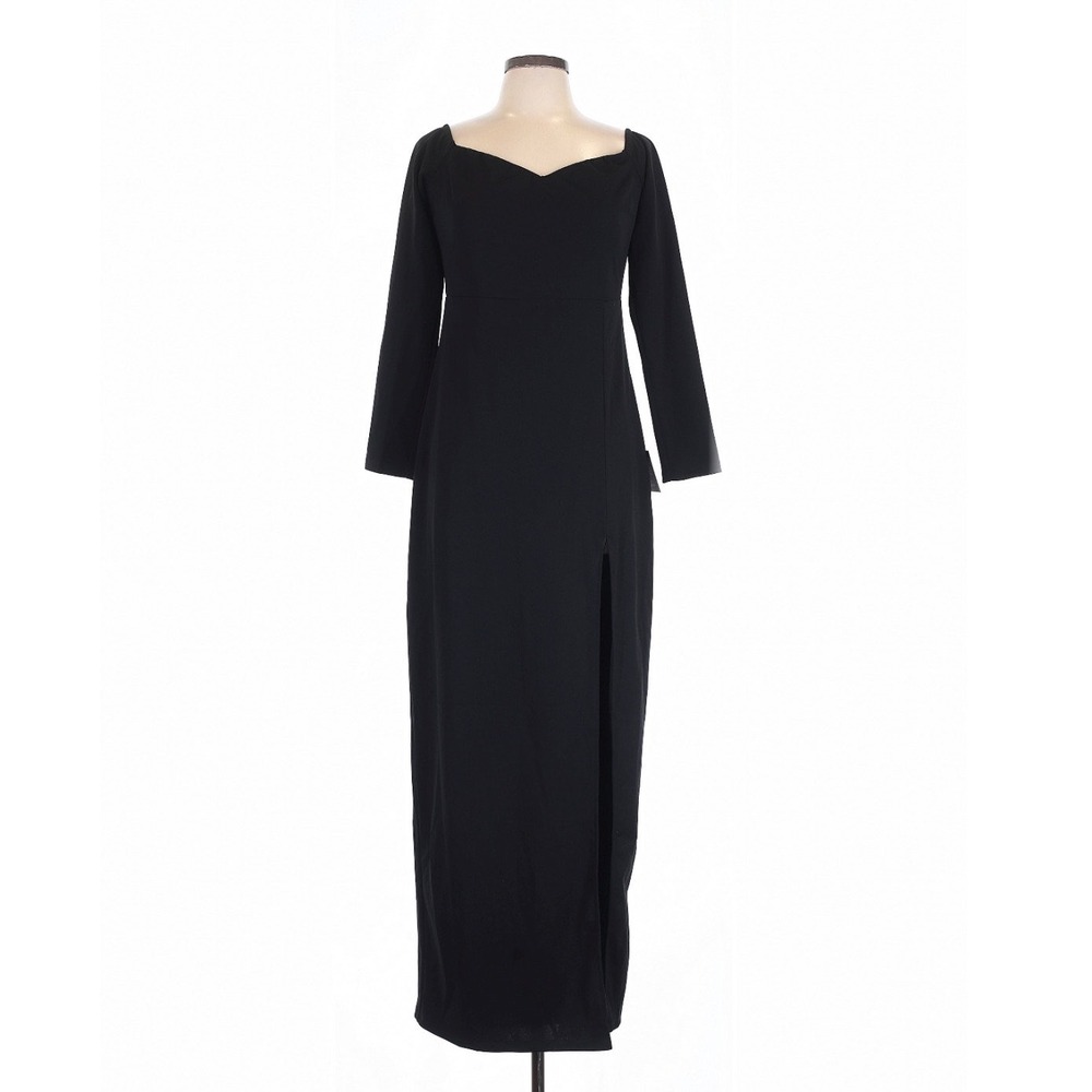 Lulus Glamorous Sweetheart Black Maxi Dress XL Long Sleeve Holiday Formal - Picture 2 of 9